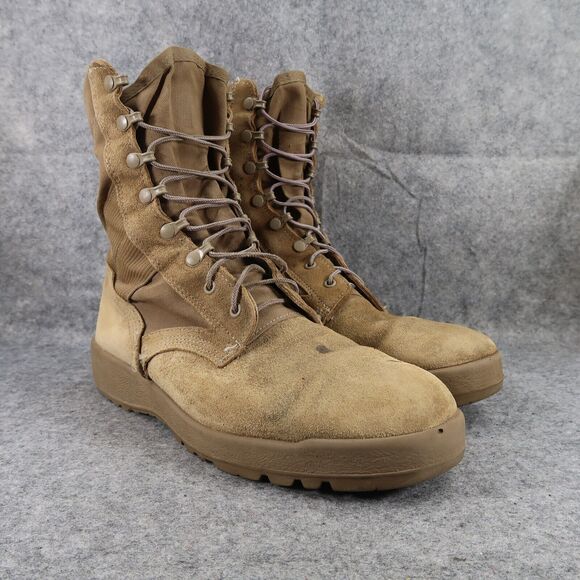 McRae Boots Mens 11.5 Combat Military Hot Weather Tactical Leather Vibram Brown - Picture 1 of 16